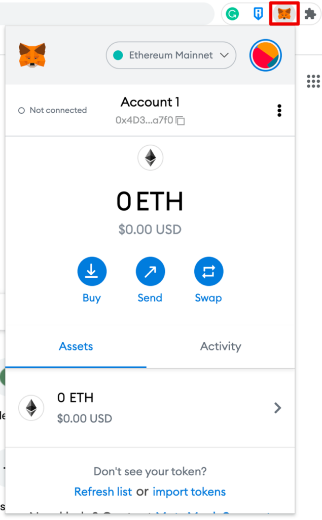 MetaMask screenshot