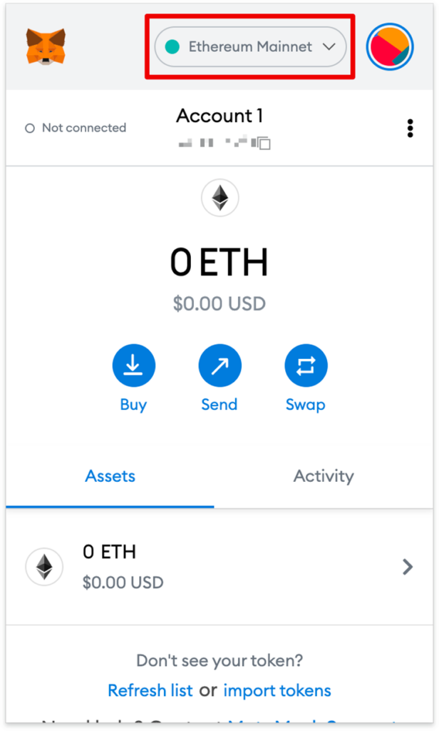 MetaMask screenshot