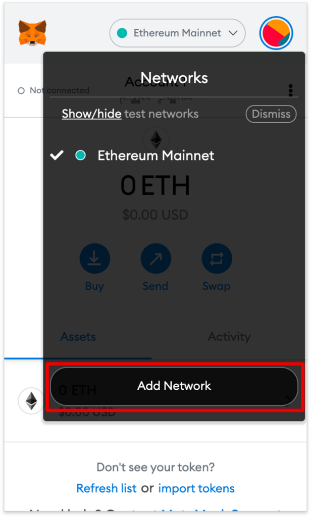 MetaMask screenshot