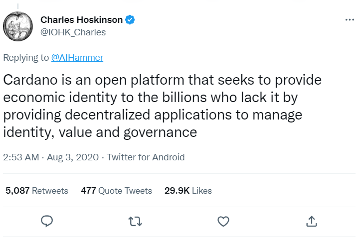 Cardano Wallet Tweet