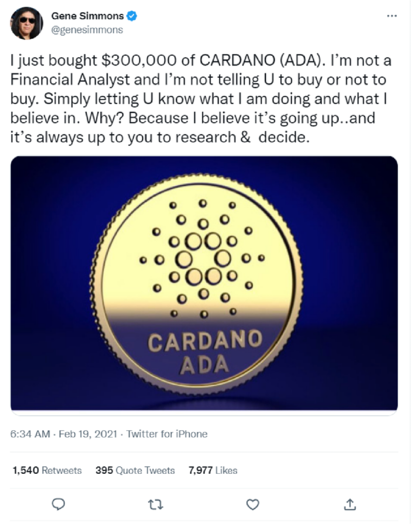 Cardano tweet